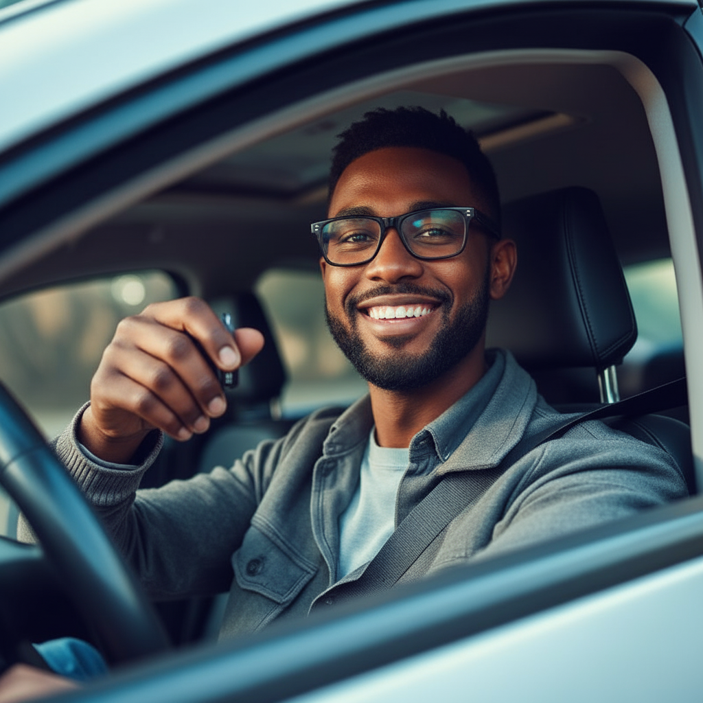 Tevreden klant met autosleutel